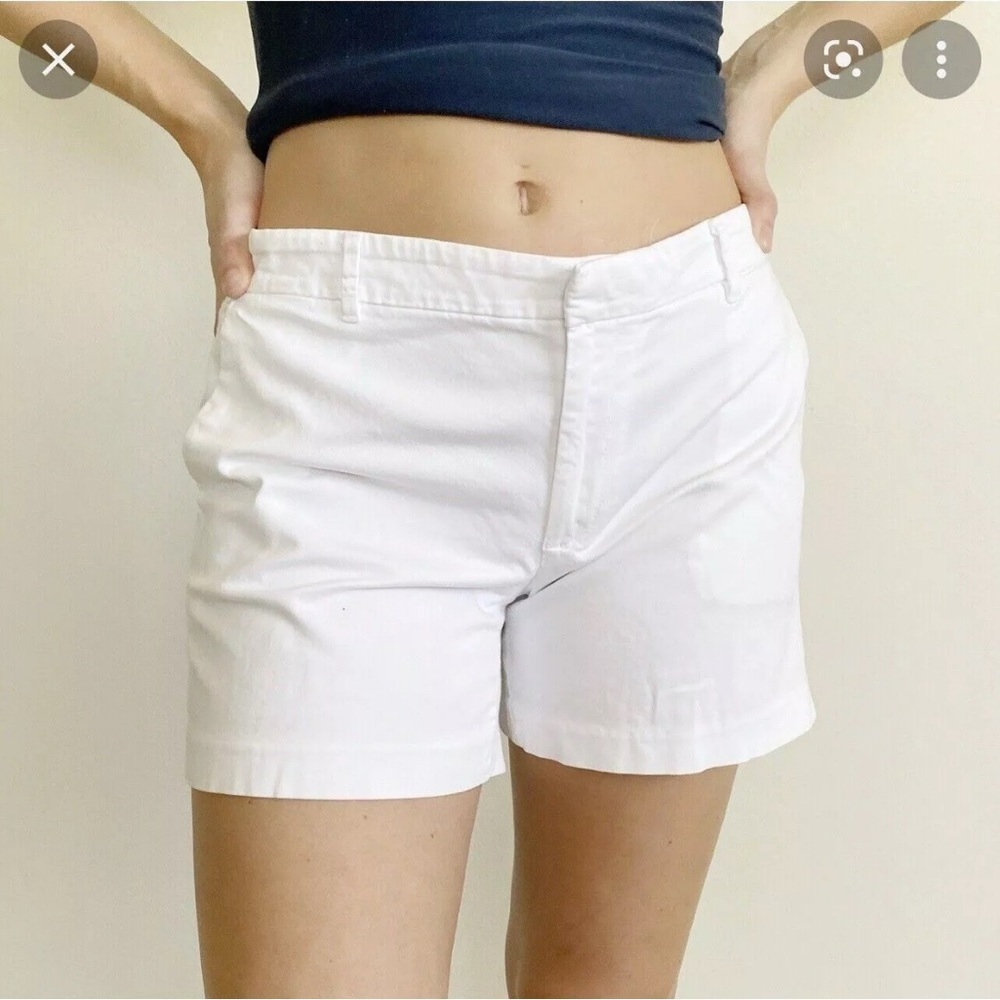 Banana Republic White Cotton Bermuda Shorts - Clean Tailored Style